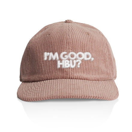 I'M GOOD HAZY PINK CORDUROY HAT